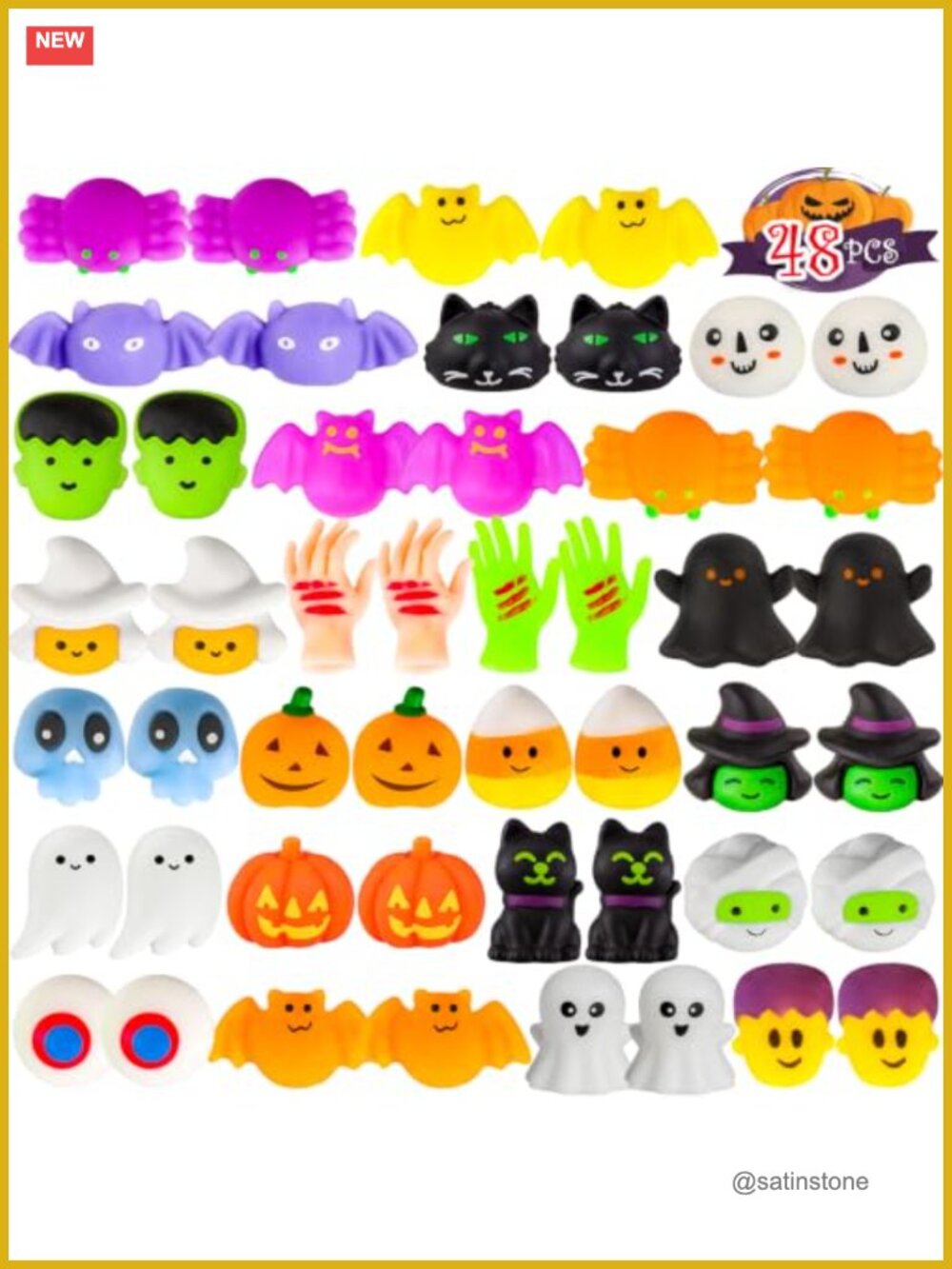 48 PCS Halloween Squishies Stress Relief Party Favors Goodie Bag Fillers for